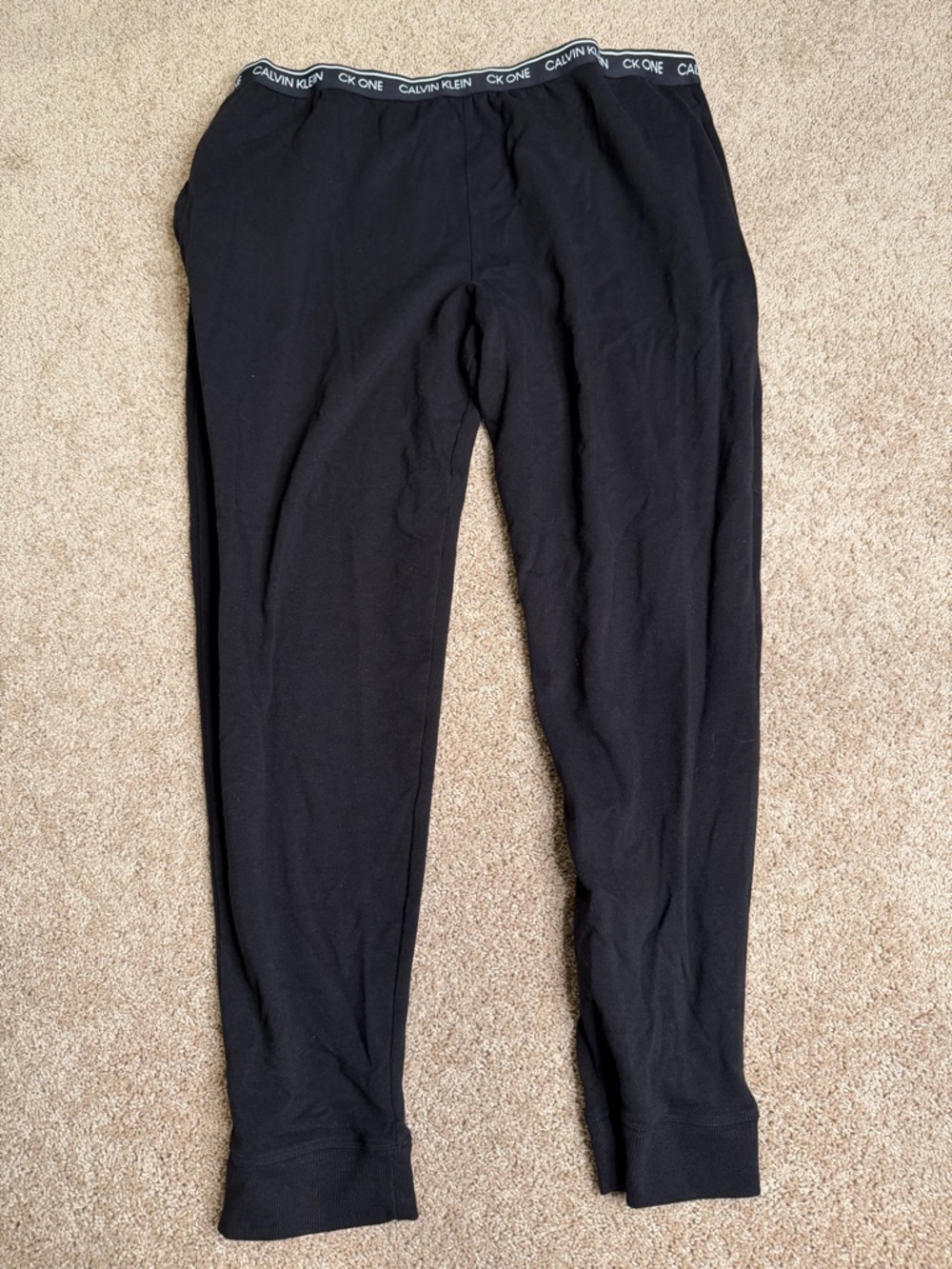 Calvin Klein CK One Black Lounge Pants Joggers Sleepwear Logo Waist Size‎ 1X